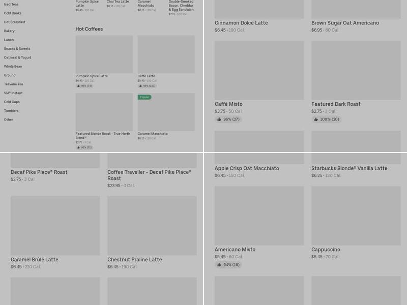 Starbucks Menu