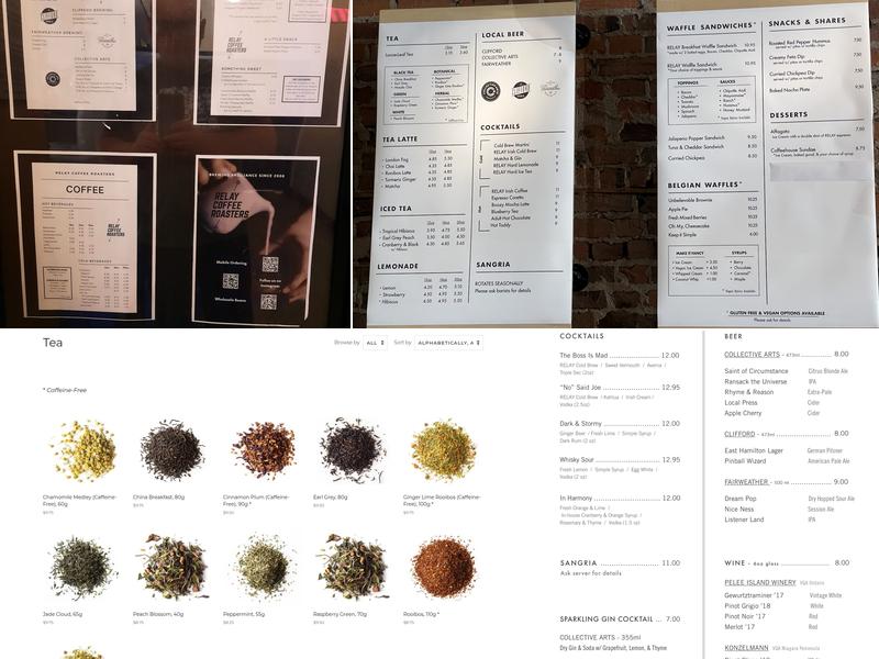 RELAY Coffee Roasters Menu