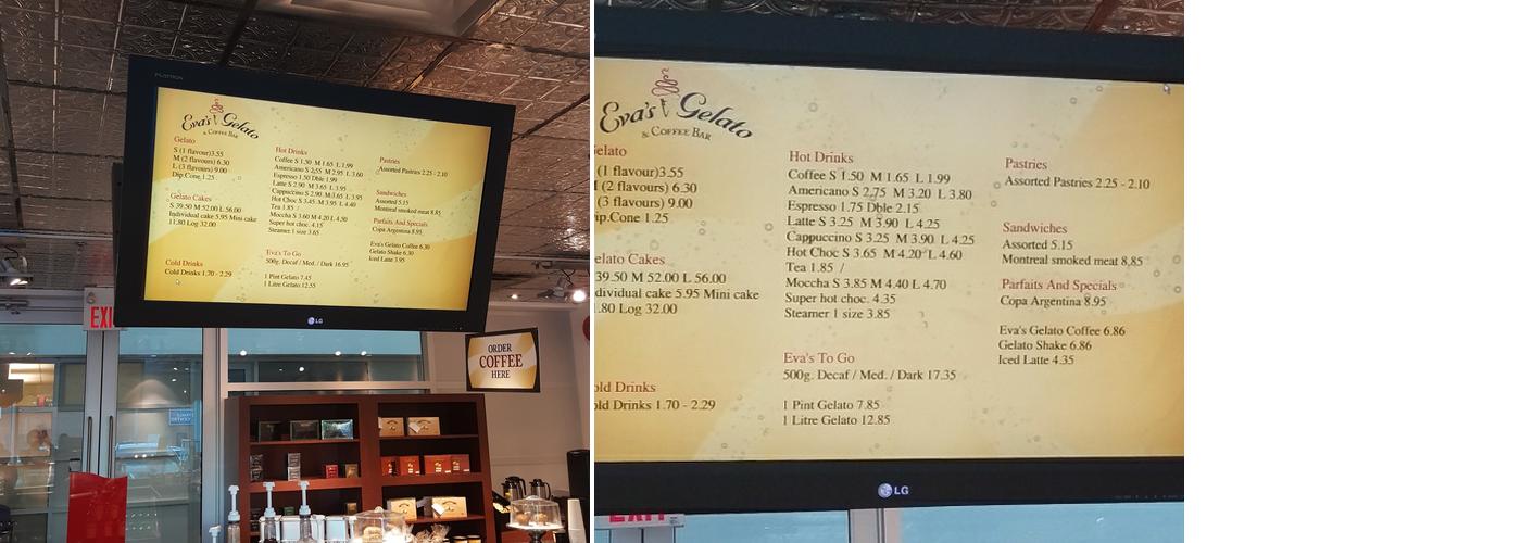 Eva's Gelato & Coffee Bar Menu