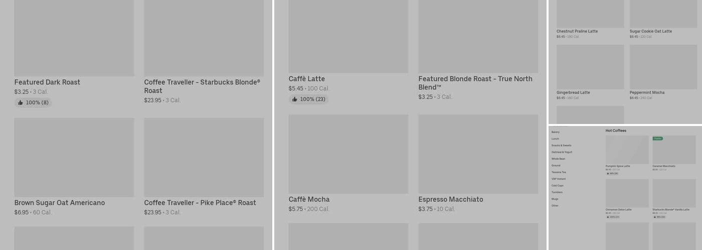 Starbucks Coffee Company Menu