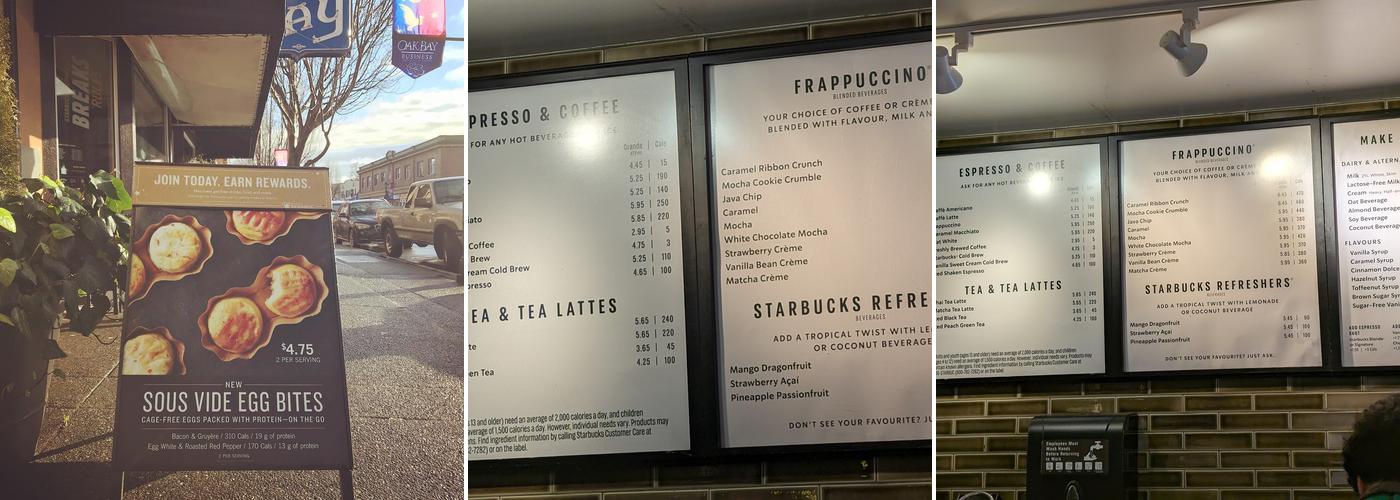 Starbucks Menu