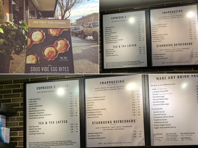 Starbucks Menu