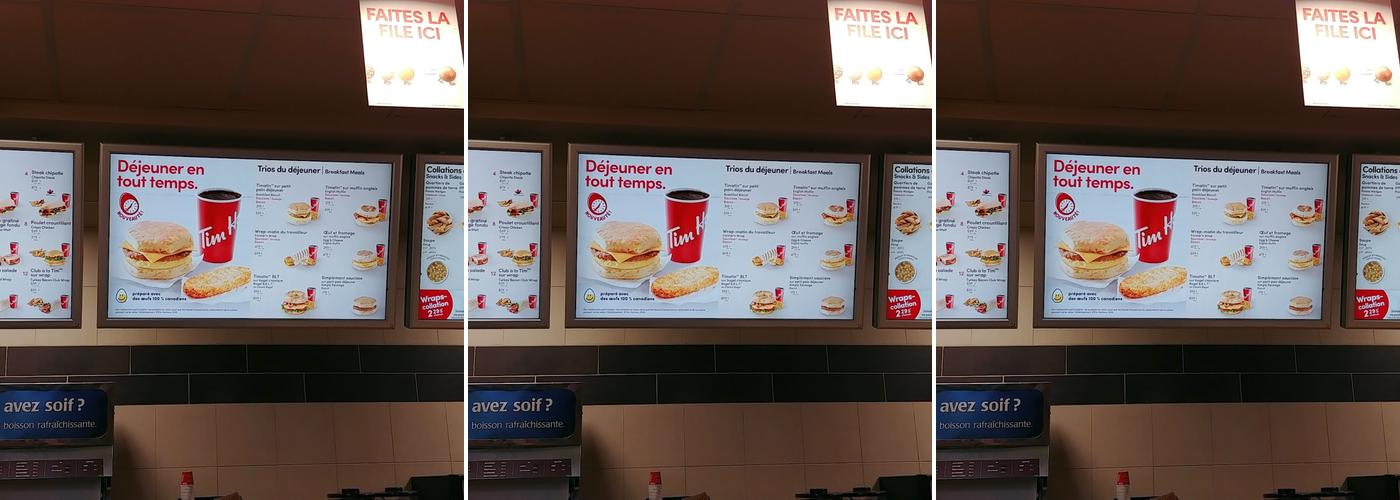 Tim Hortons Menu