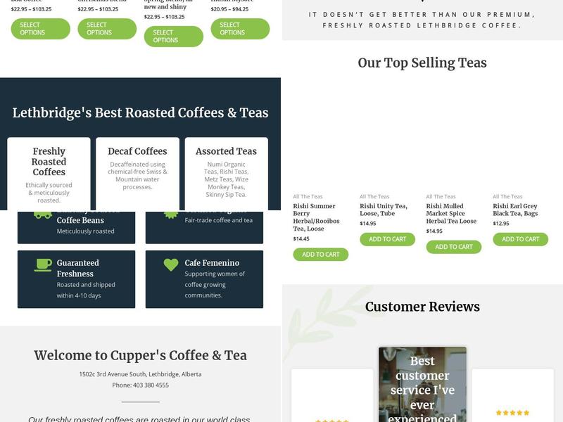 Cupper's Coffee & Tea Menu