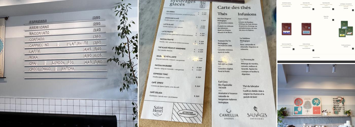 Café Saint-Henri (Marché Jean-Talon) Menu