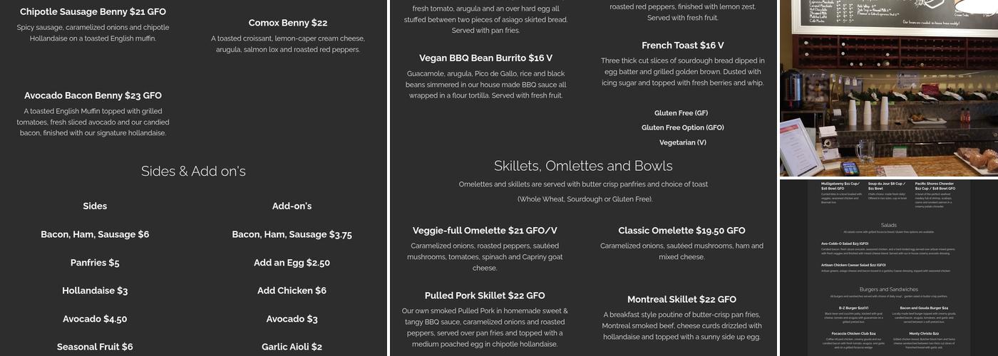 Rhodos Coffee and Bistro Menu