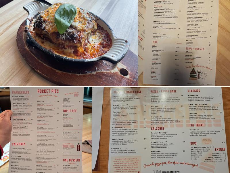 Rocket Pie Pizza Menu