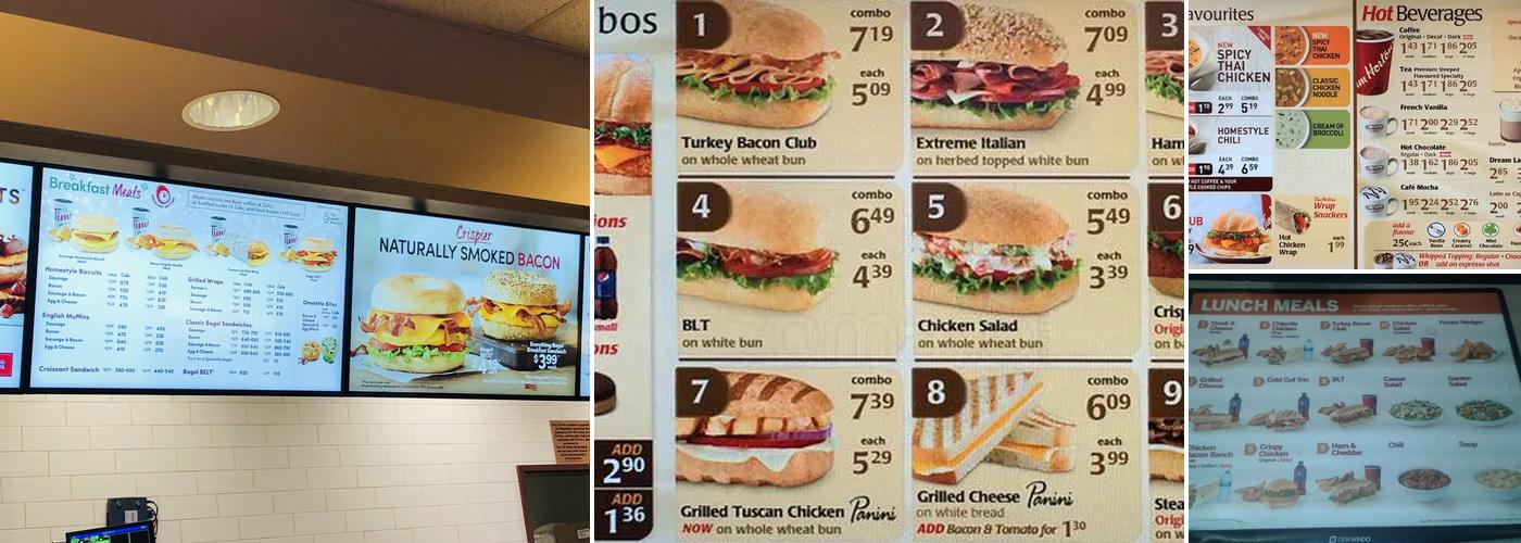 Tim Hortons Menu