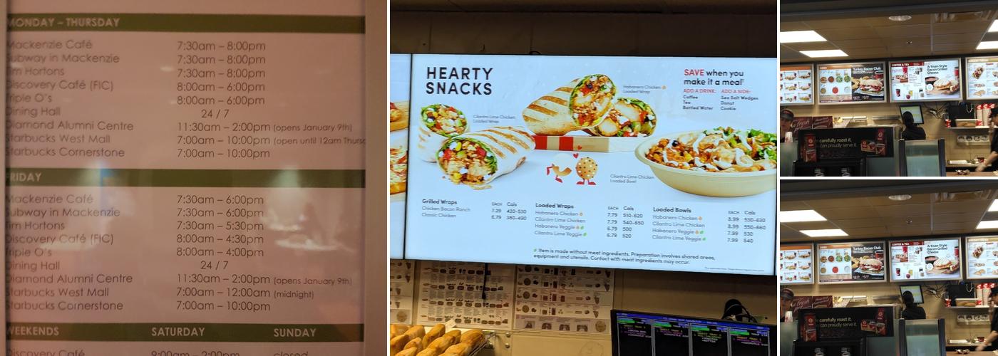Tim Hortons Menu