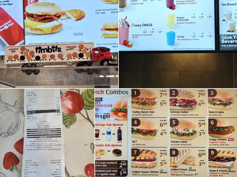 Tim Hortons Menu