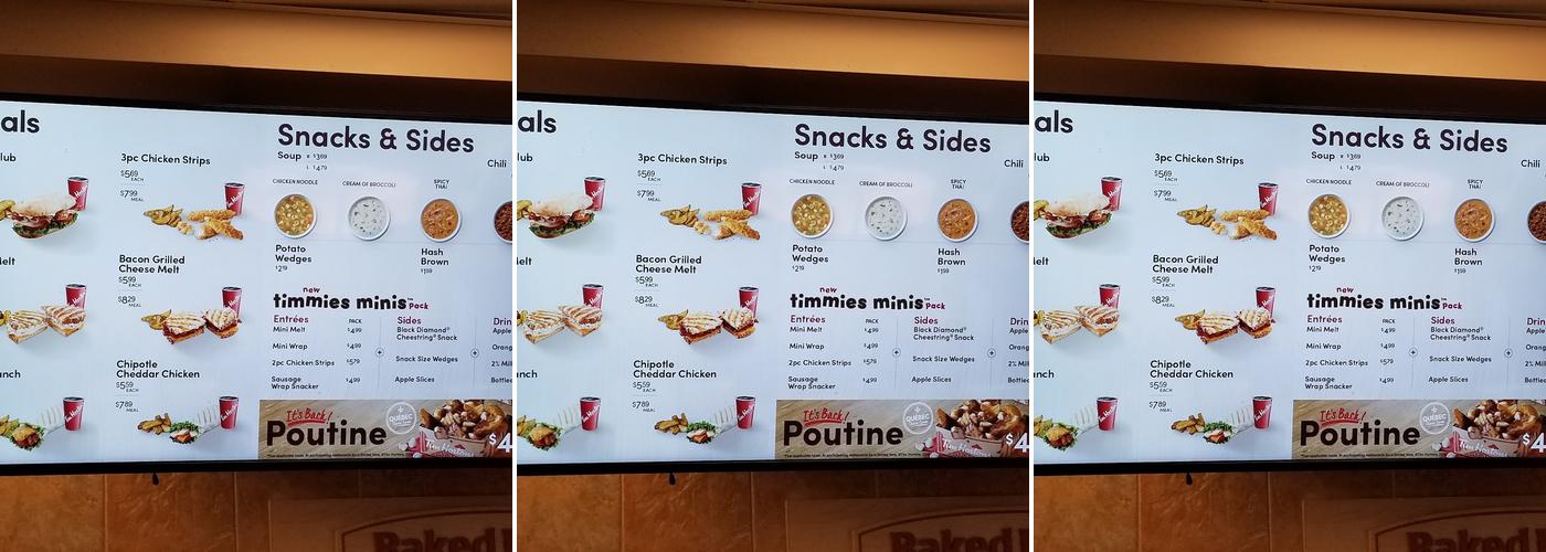 Tim Hortons Menu