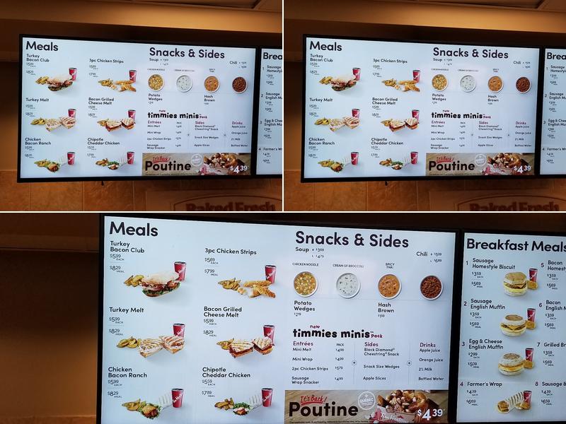 Tim Hortons Menu