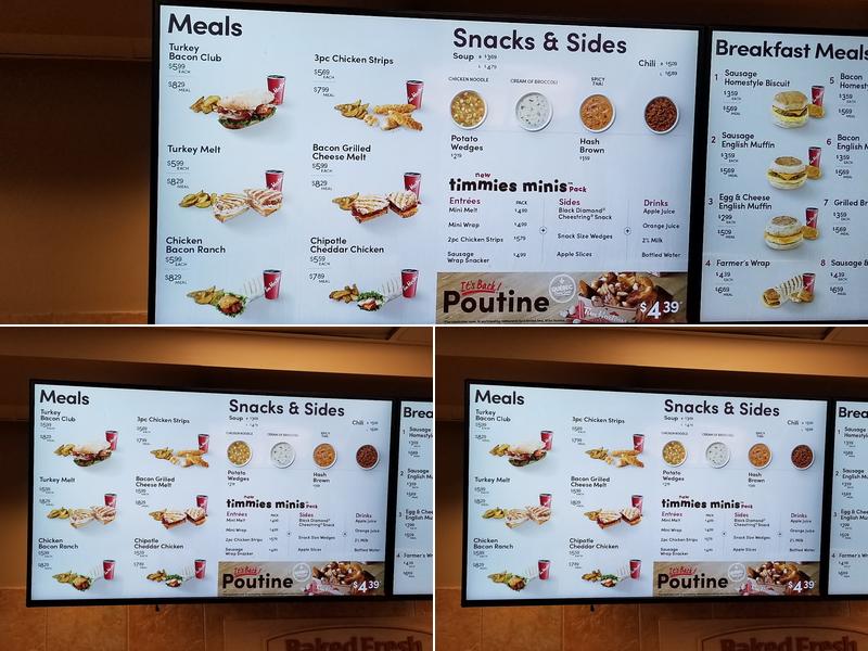 Tim Hortons Menu