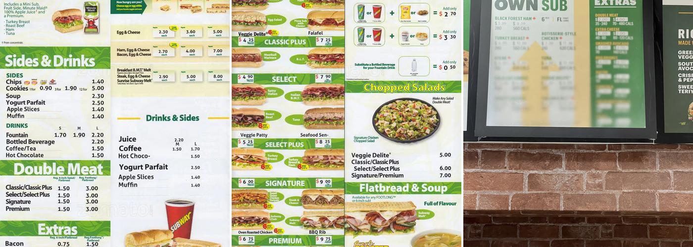Subway Menu