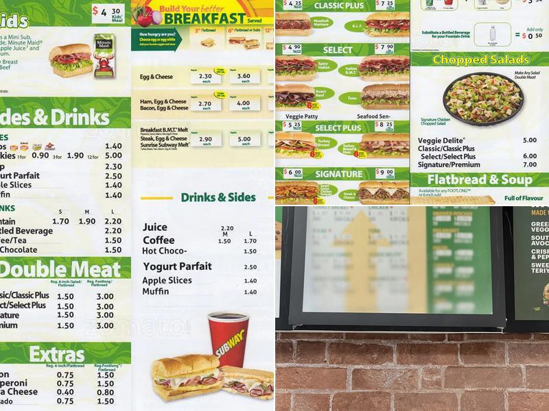 Subway Menu