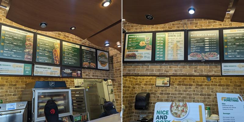 Subway Menu