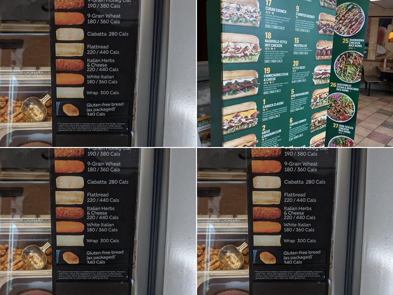 Subway Menu