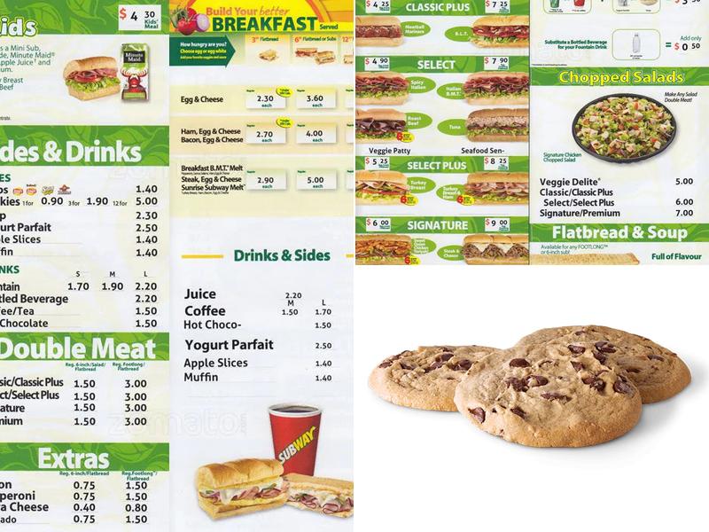 Subway Menu