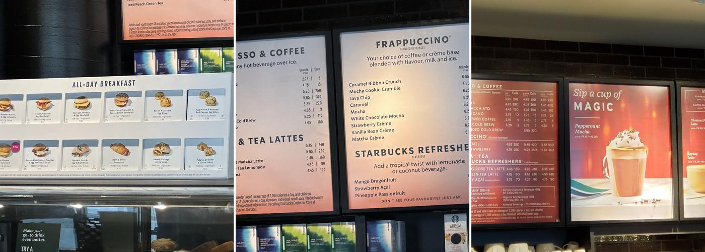 Starbucks Menu
