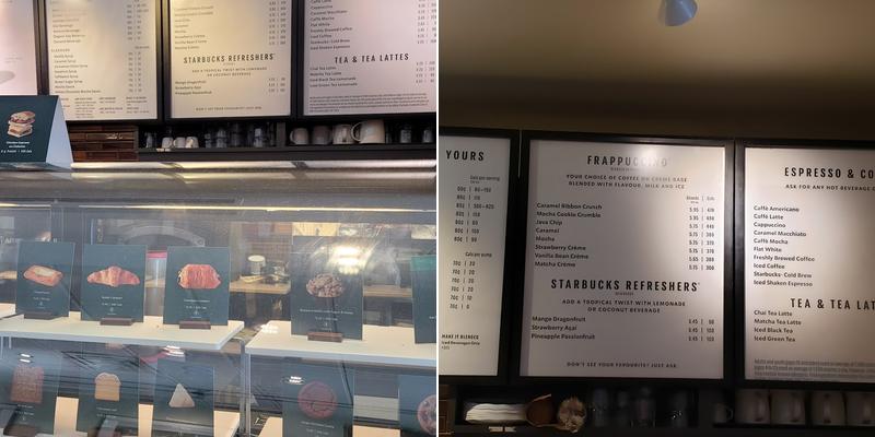 Starbucks Menu
