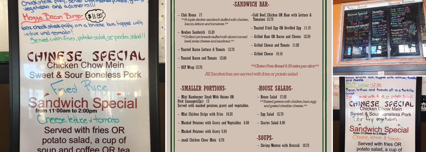 Corner House Cafe Menu