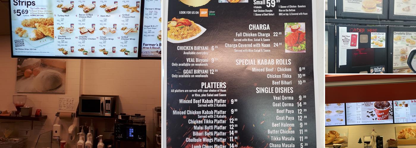 Tim Hortons Menu