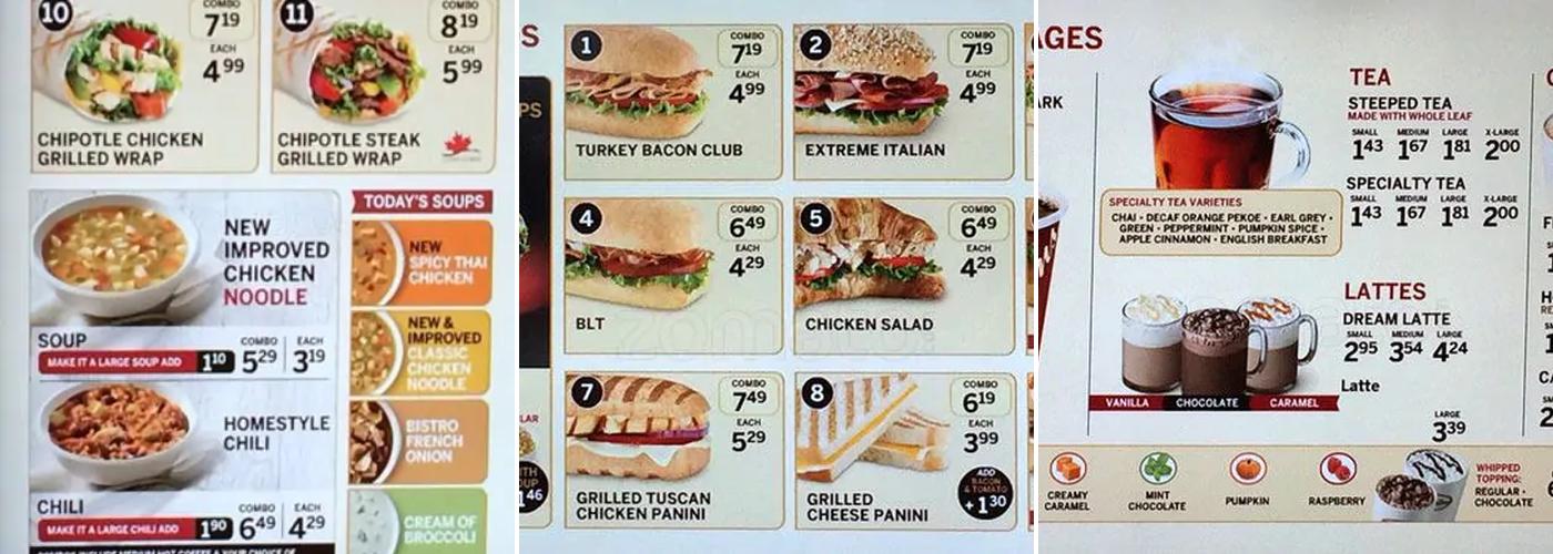 Tim Hortons Menu