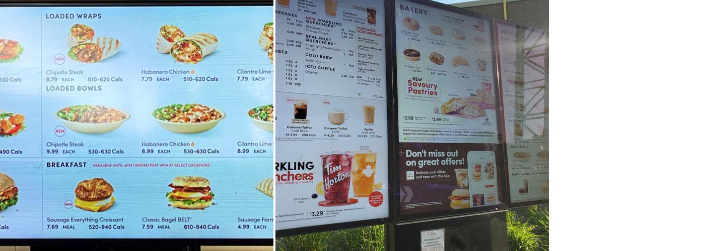 Tim Hortons Menu