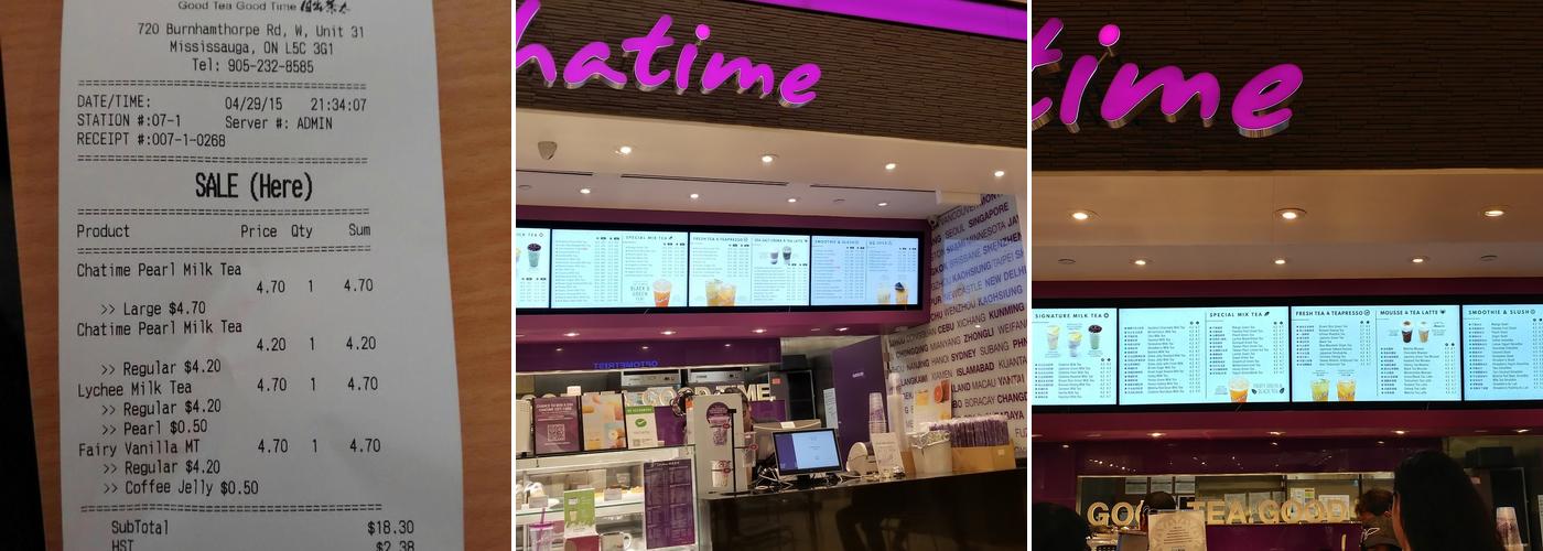 Chatime Menu