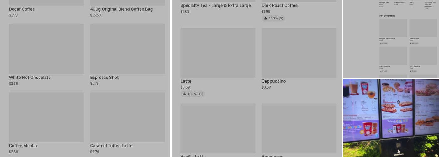Tim Hortons Menu