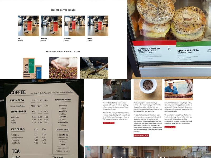 JJ Bean Coffee Roasters Menu