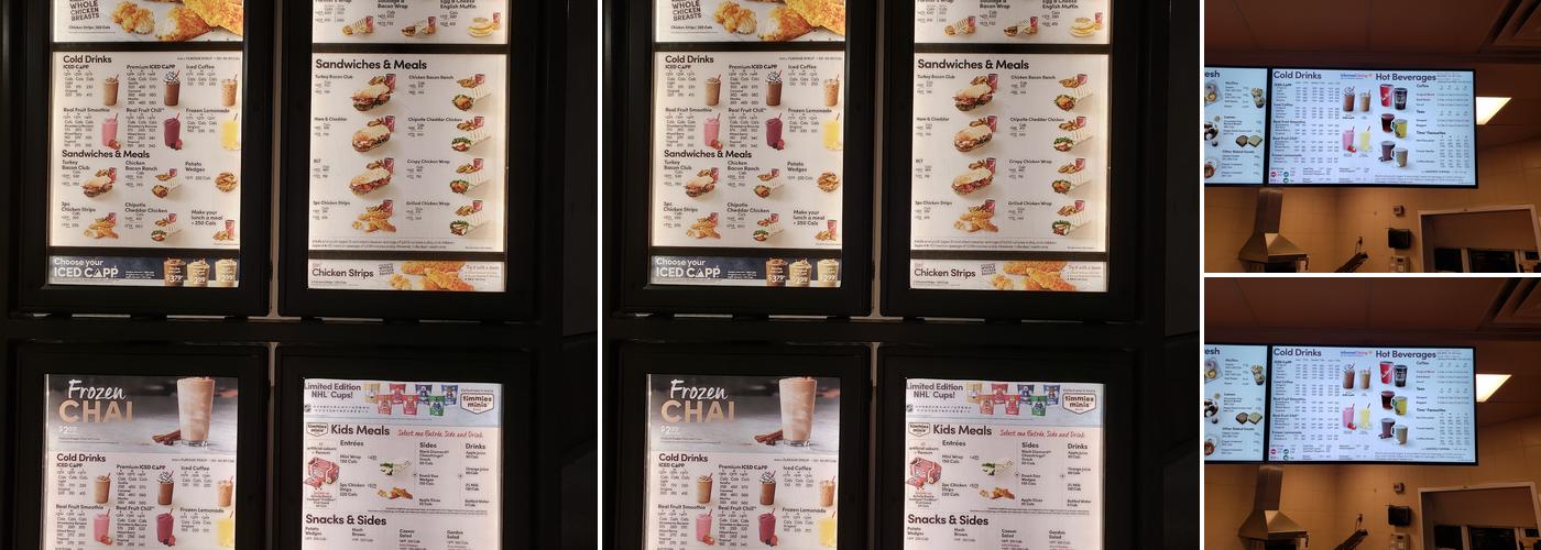 Tim Hortons Menu
