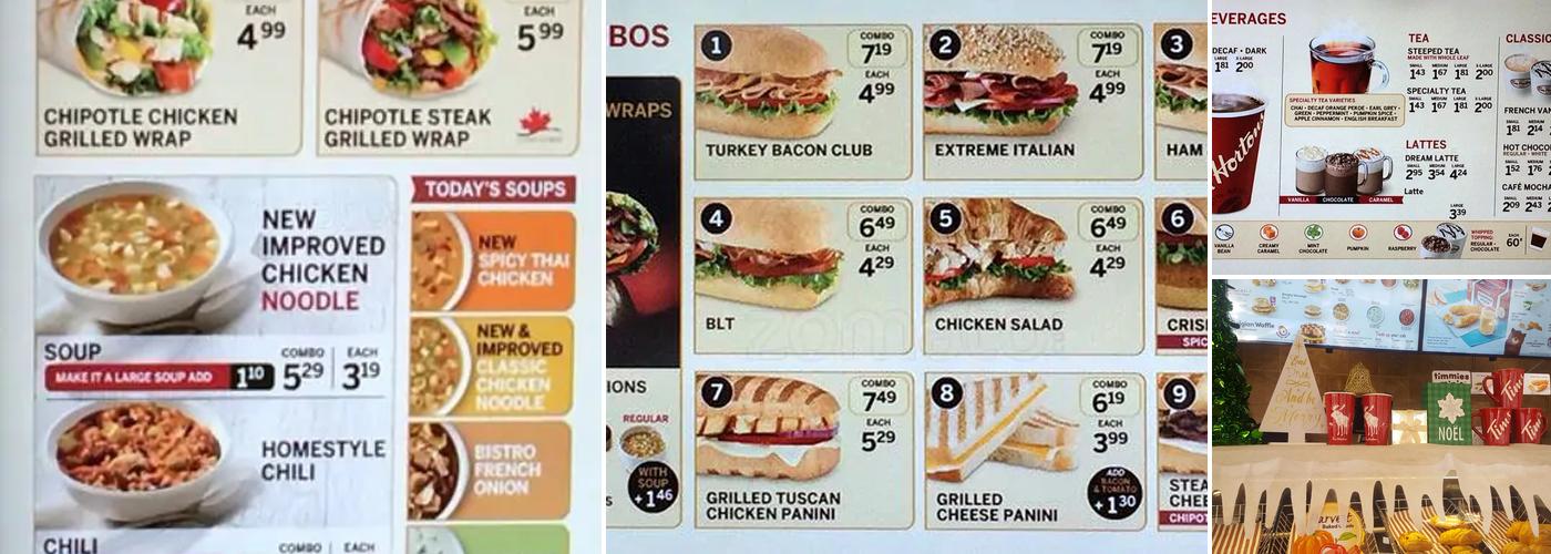 Tim Hortons Menu