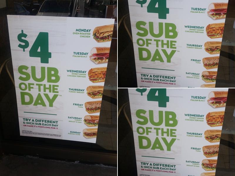 Subway Menu