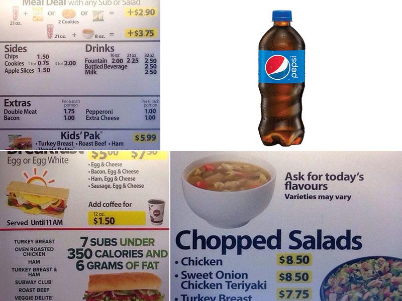 Subway Menu