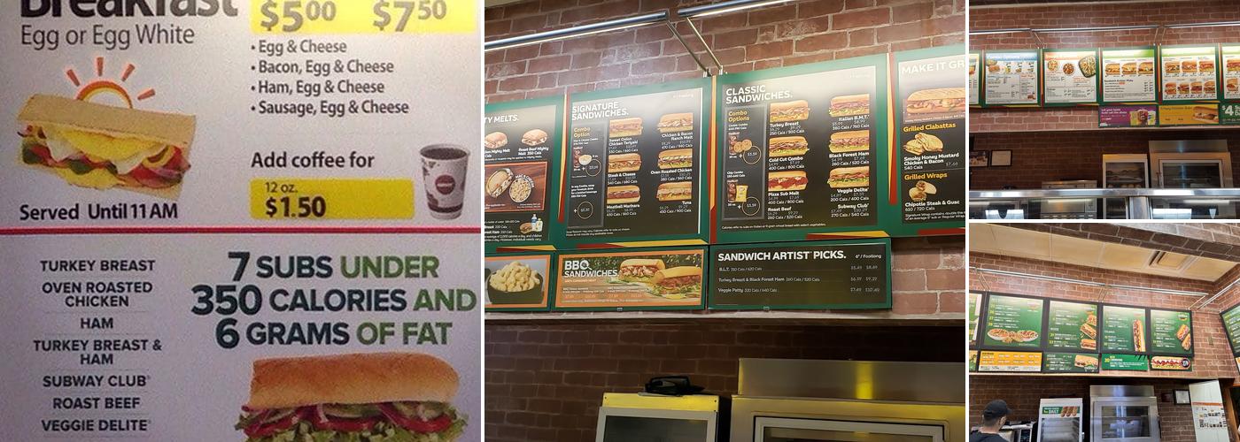 Subway Menu