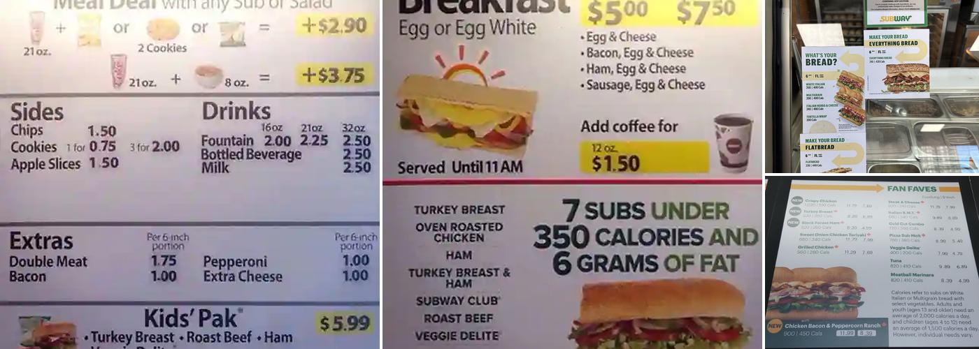 Subway Menu