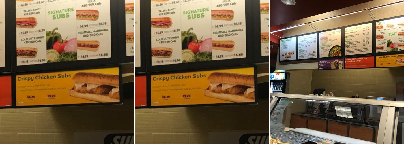 Subway Menu