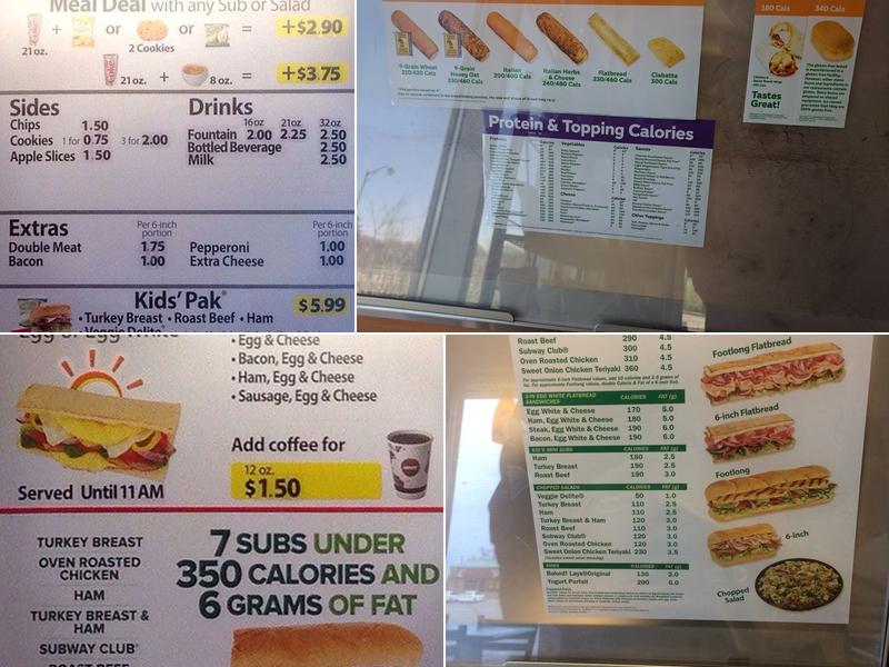 Subway Menu