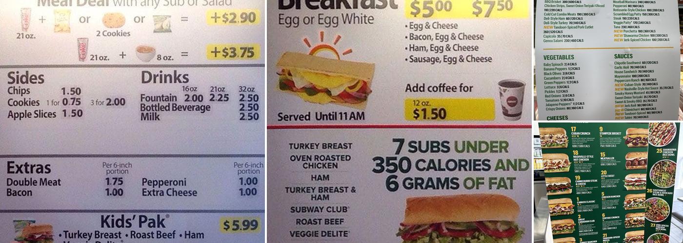 Subway Menu