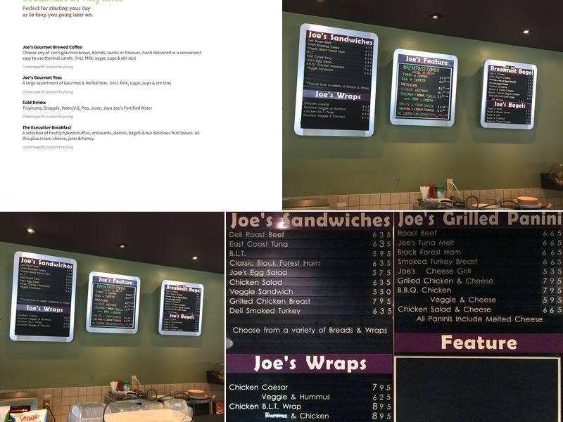 Java Joes Menu