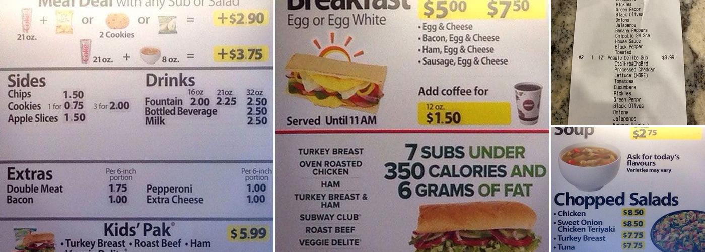 Subway Menu