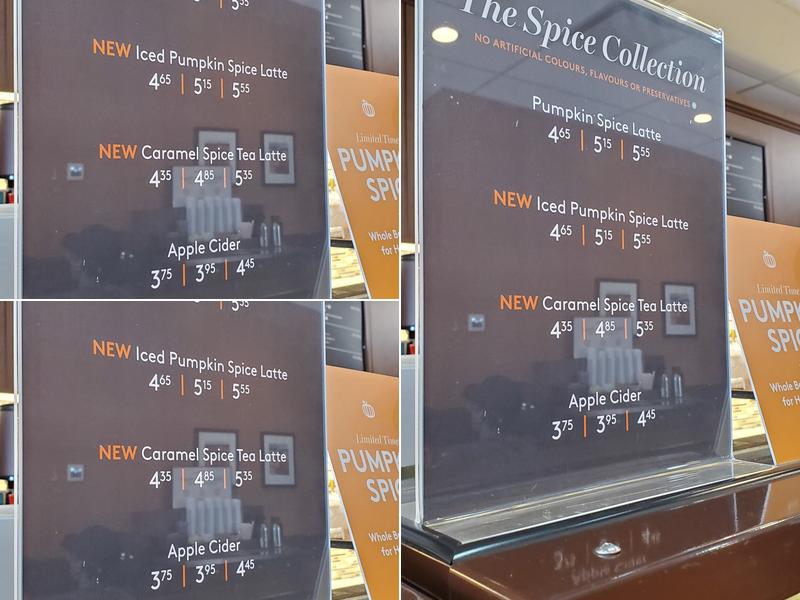 Second Cup Café Menu