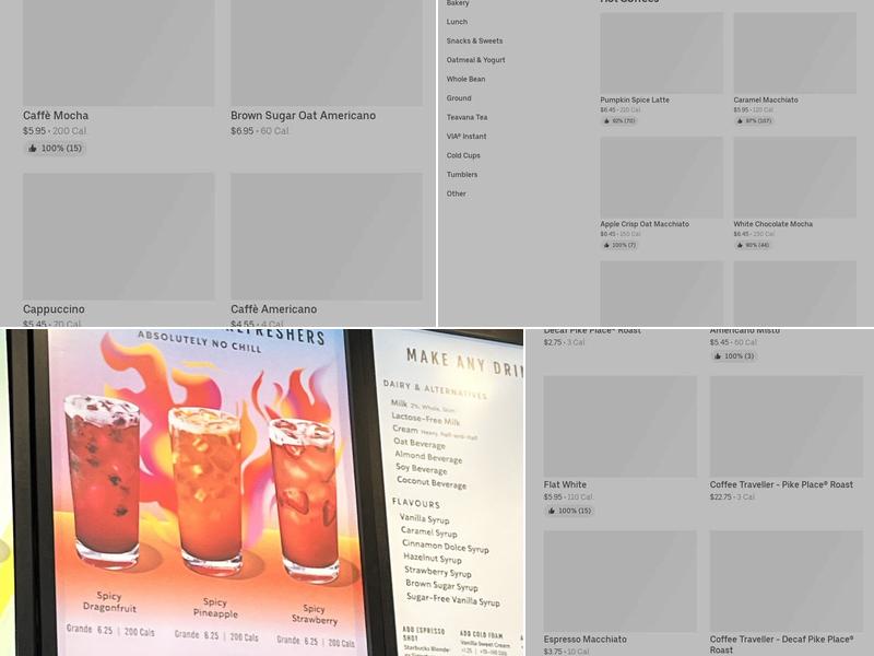Starbucks Menu