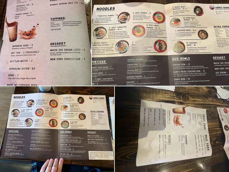 Rakkii Ramen Menu