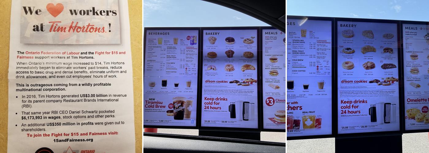 Tim Hortons Menu