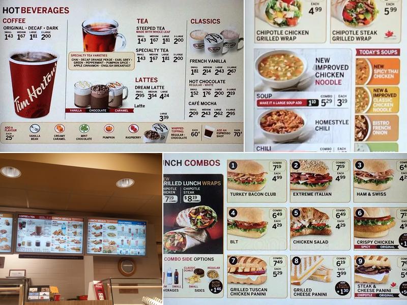 Tim Hortons Menu