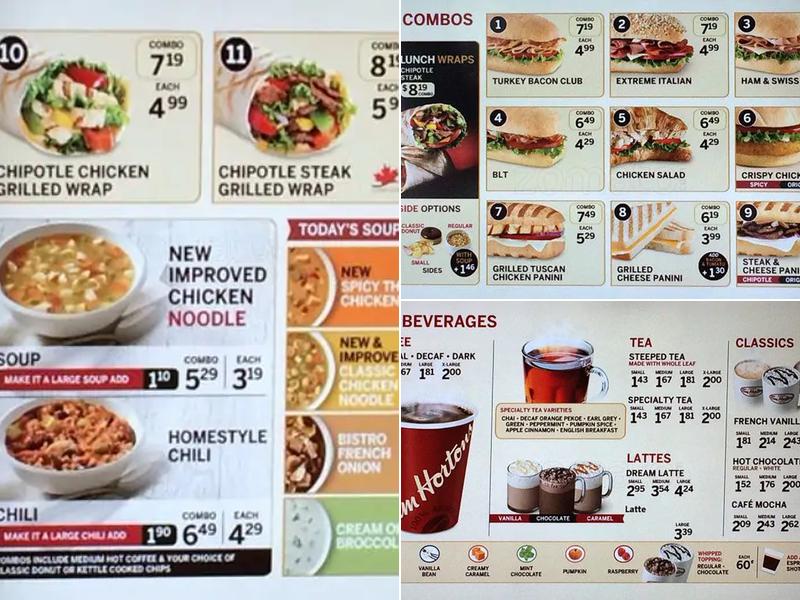 Tim Hortons Menu