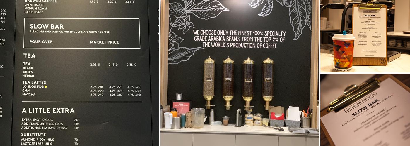 Second Cup Café Menu