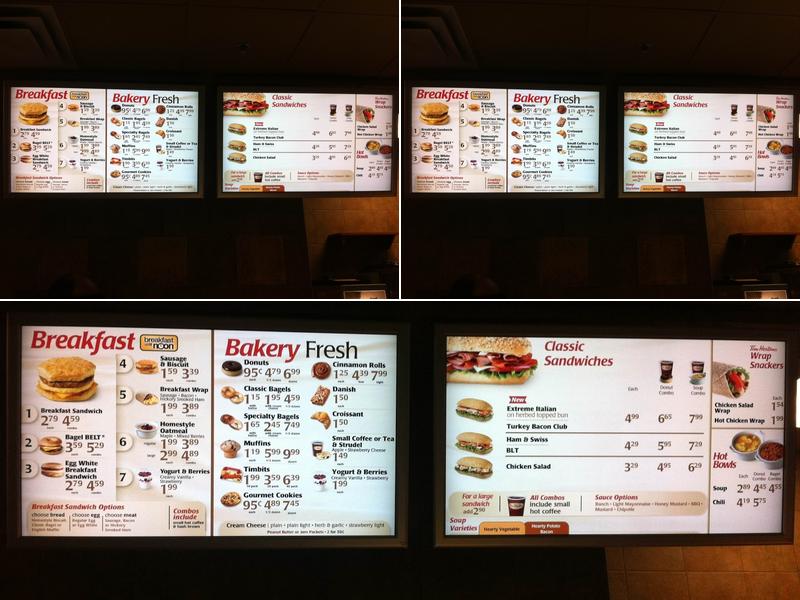 Tim Hortons Menu